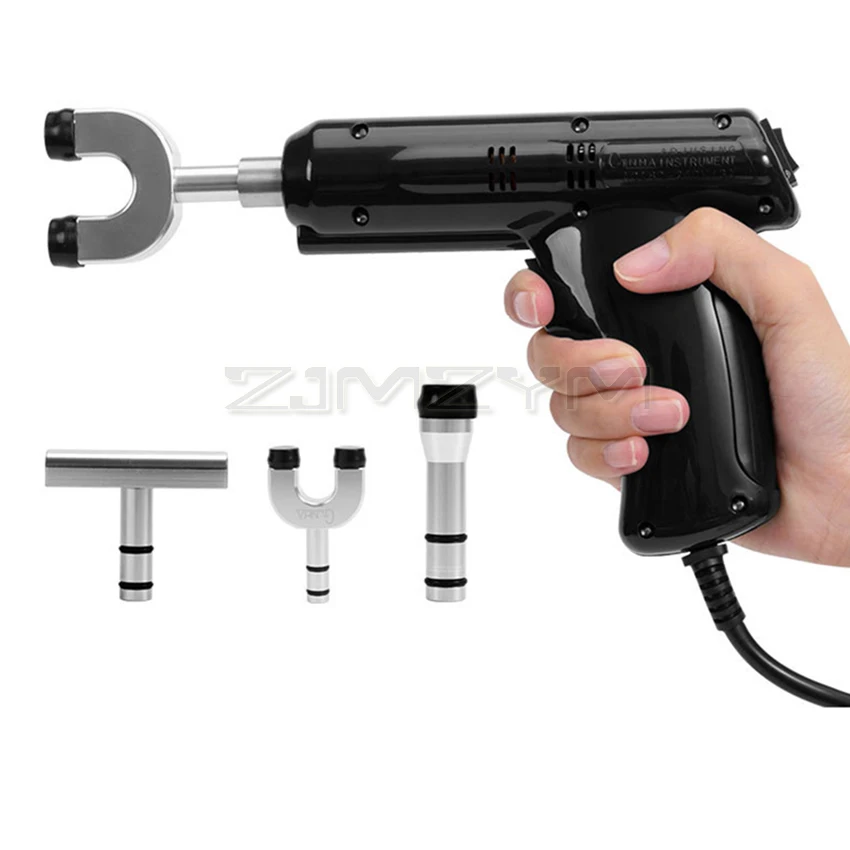 350N 4 Heads Chiropractic Adjusting Instrument Spine Chiropractic Impulse Adjuster Electric Correction Gun Activator Massager
