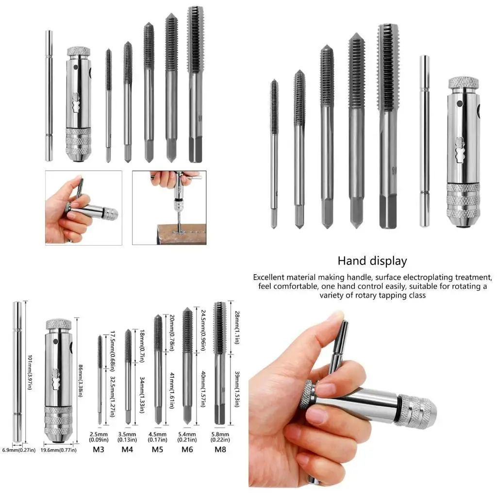 

Y1UD Adjustable Ratcheting Tap Wrench T-Handle Threading Wrench for Hand Machine Ratcheting Screw Tapping Thread Tappers Tool