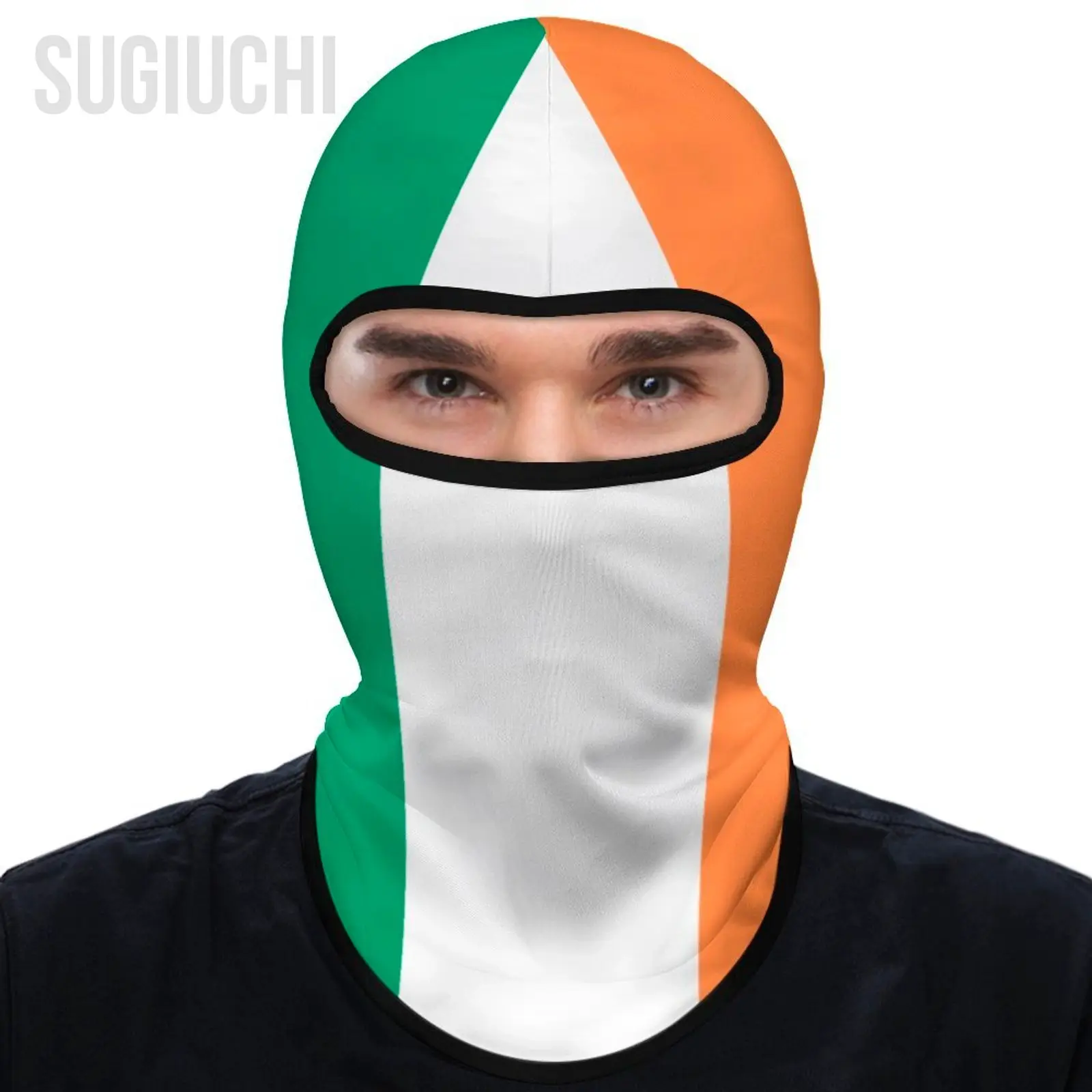 Ireland Flag Outdoor Cool Sunscreen Motorcycle Face Mask Moto Biker Wind Cap Mask Stopper Windproof Bicycle Cycling Headgear