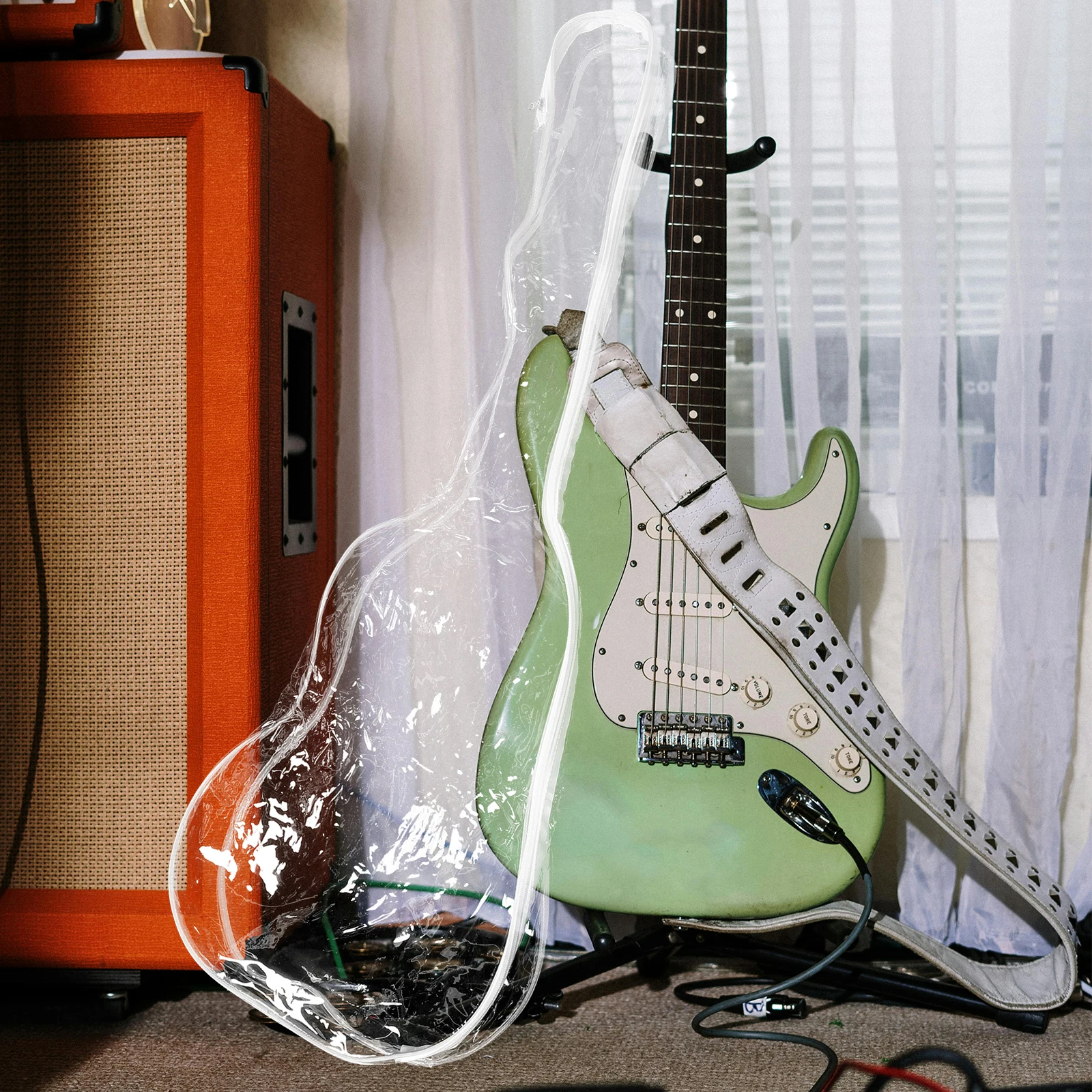 

1pcs Electric Guitar Protective Cover Waterproof Dustproof PVC Transparent Case For Bass Travel rehearsals Longterm Protection