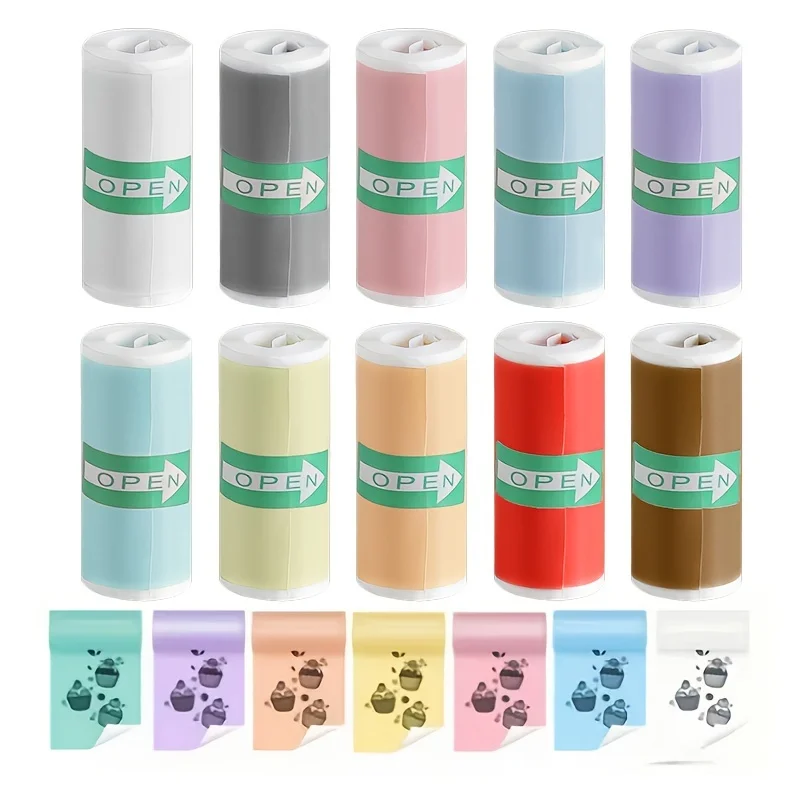 

7-Color Combo mini Thermal Paper Self-Adhesive Thermal Paper Roll Study Error/Receipt Printer Labels for Office/Study/Retail Use