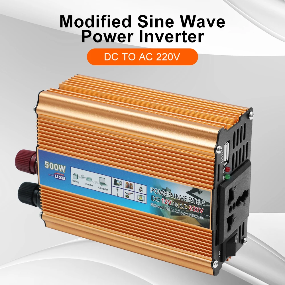 Auto Power Supply Inverter Car Power Inverter 500W DC 12V To AC 220V Battery Converter Car Accessories USB Voltage Transformer view 4