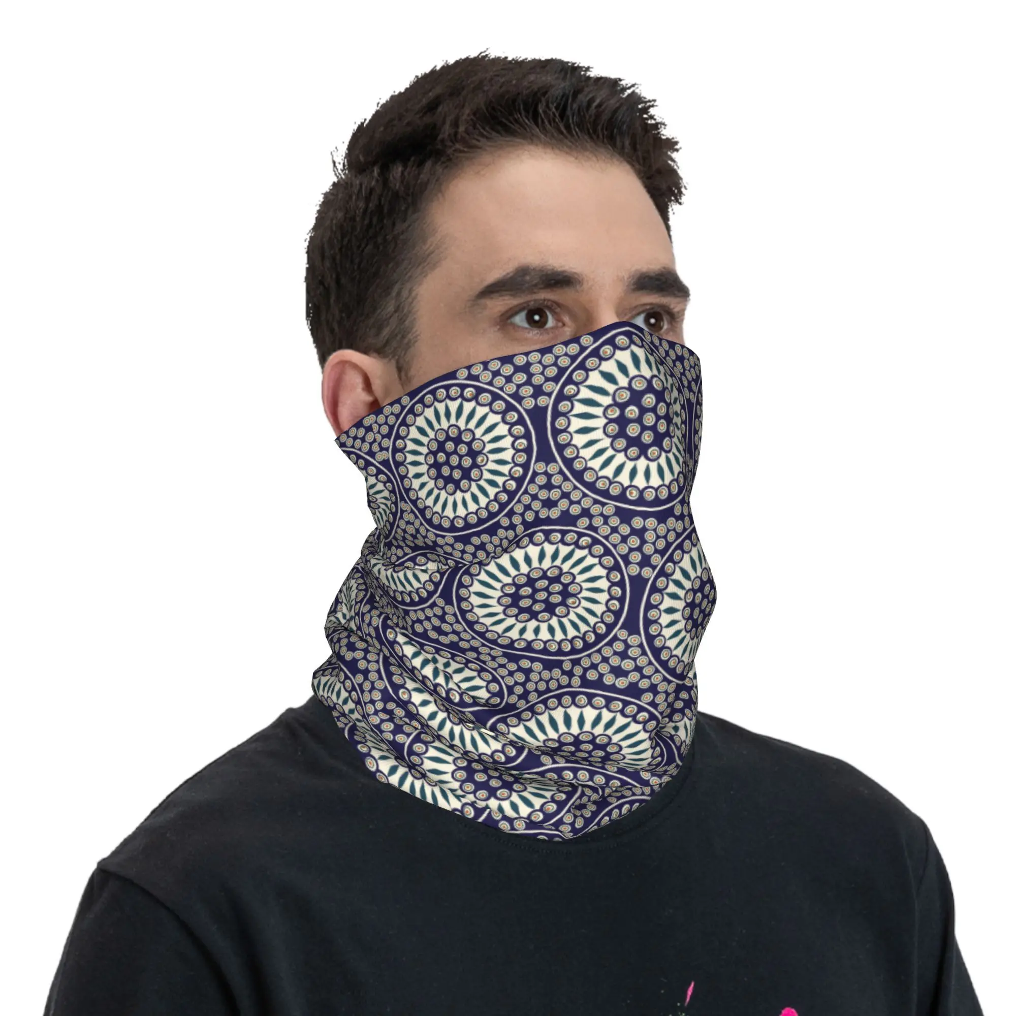 Boleslawiec السيراميك باندانا الرقبة الجراب قناع مطبوع وشاح قناع الوجه الدافئ ركوب الدراجات للرجال النساء الكبار يندبروف