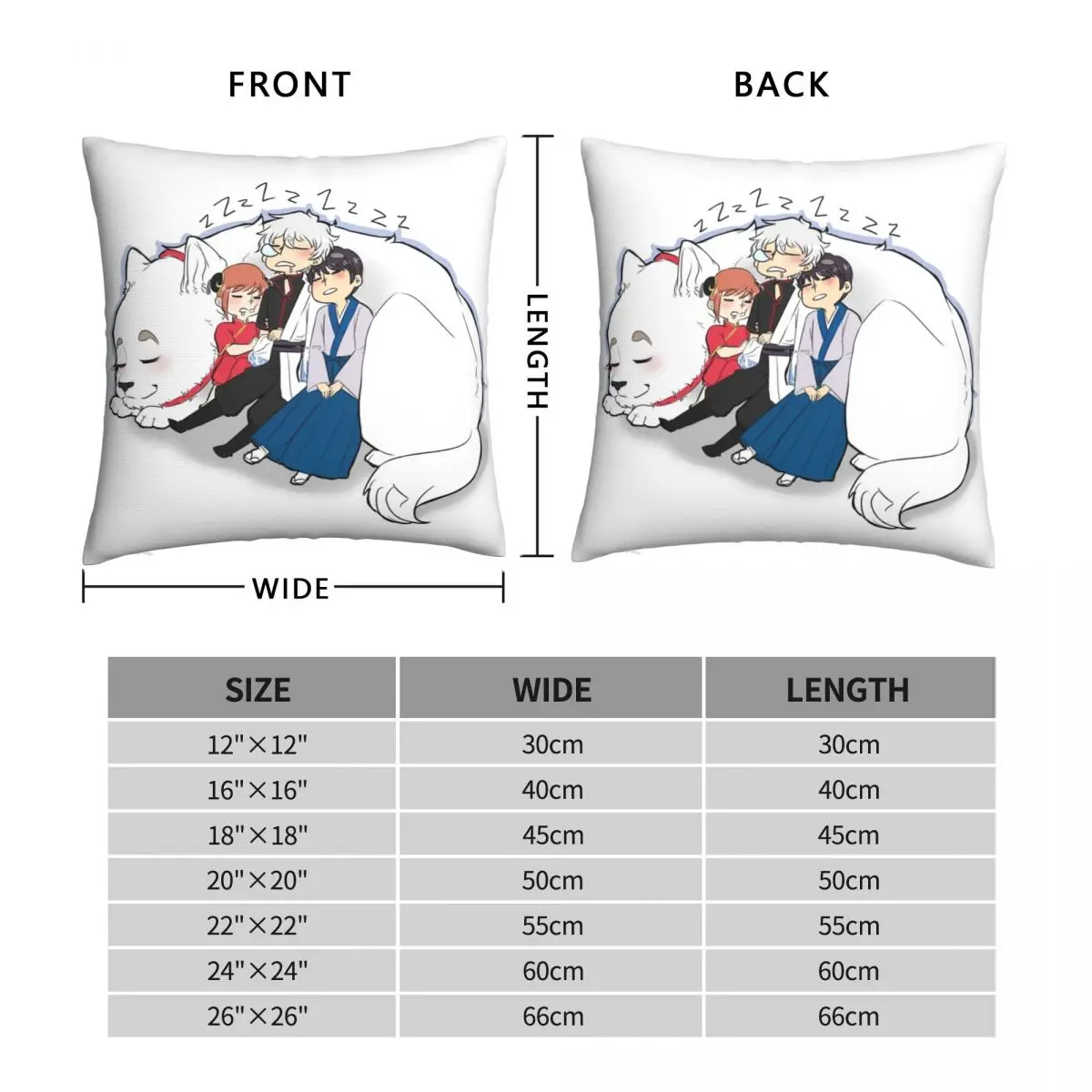 Yorozuya Nap Time Square Pillowcase Polyester Linen Velvet Creative Zip Decor Throw Pillow Case Car Cushion Cover