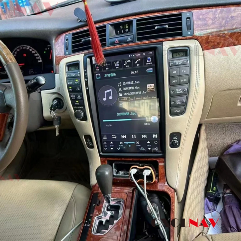 

Автомобильный мультимедийный проигрыватель с экраном 12,8 ''Tesla для Toyota Crown S180 2003 2004 2005 2006 2007 2008 Android 13