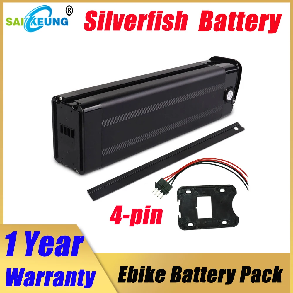 48v60ah 4-pin SilverFish Electric Bike Battery 48v 36 52 60 72v 20ah 50ah Lithium Battery 13s5p 3000w Bateria De Litio 30AH Akku