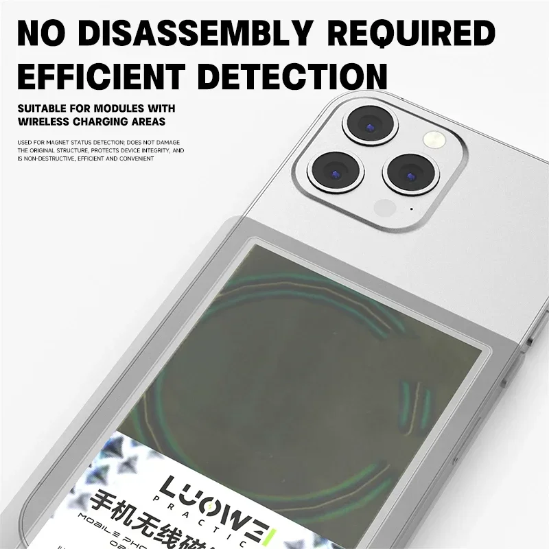 LUOWEI LW-328 Wireless Charging Detection Sheet Reusable Auto Restoration for Mobile Phones Magnetic Coil Inspection Magnet
