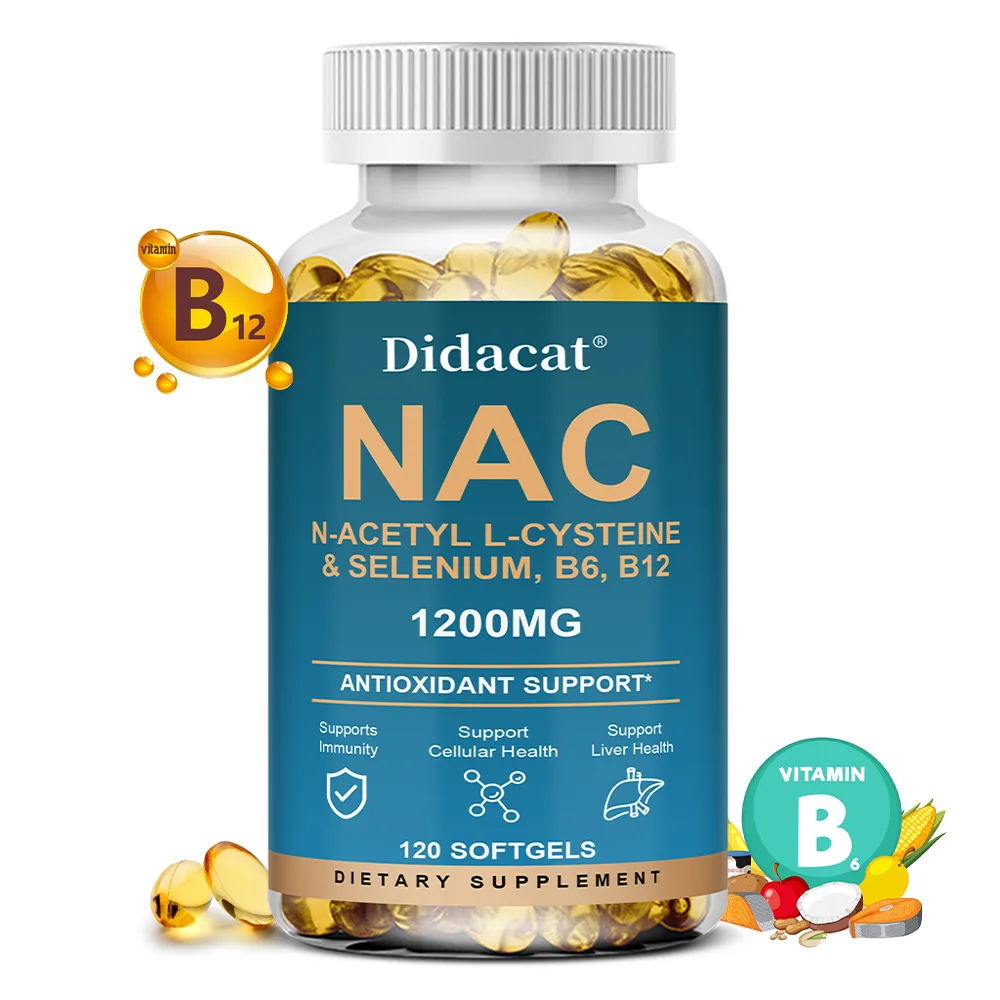 N-Acetil-L-cisteína Contiene Selenio, Vitamina B6 y Vitamina B12, Promueve la Limpieza, Desintoxicación, Salud del Hígado y los Pulmones