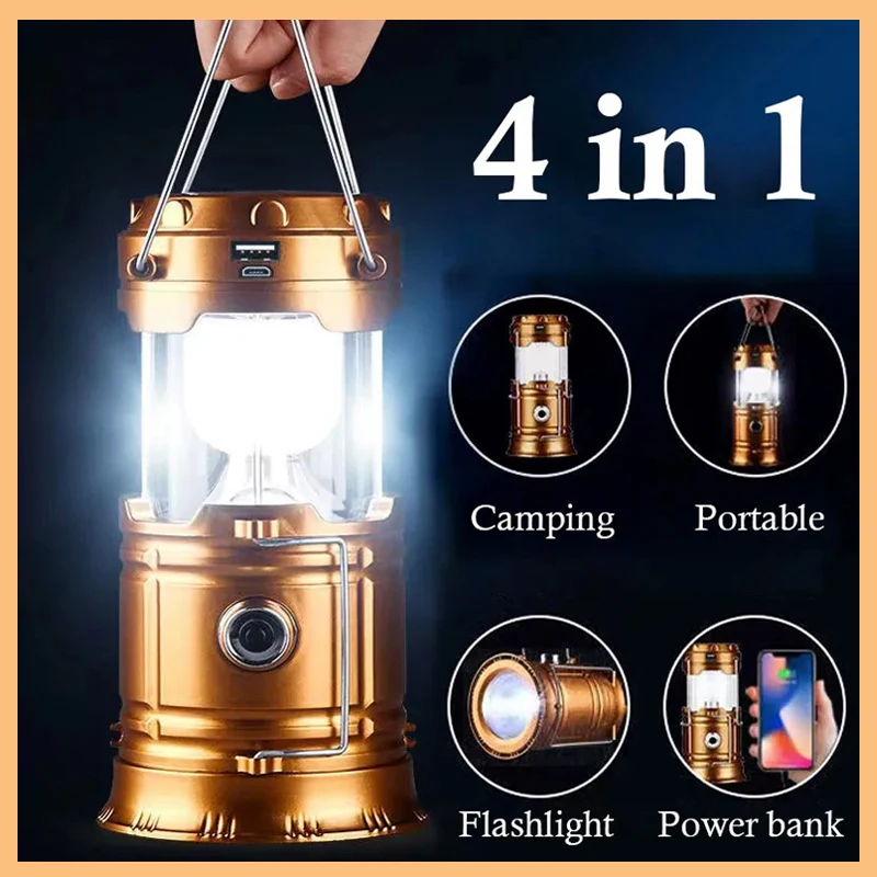 

Solar LED Camping Lamp USB Rechargeable Lantern Light Flashlight Lighting Lantern Lamp Torch Outdoor Camping Light Waterproof