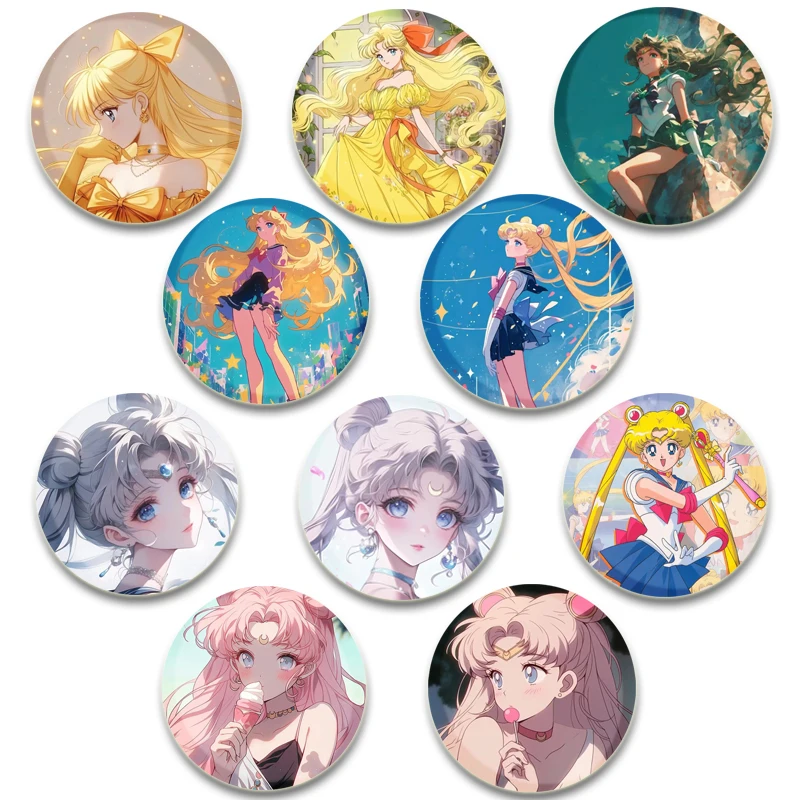 Anime Brooches Cute Cartoon Figure Tsukino Usagi Handmade Broochs Badge DIY Creative Badge on Backpack Jewelry Accessories Gifts