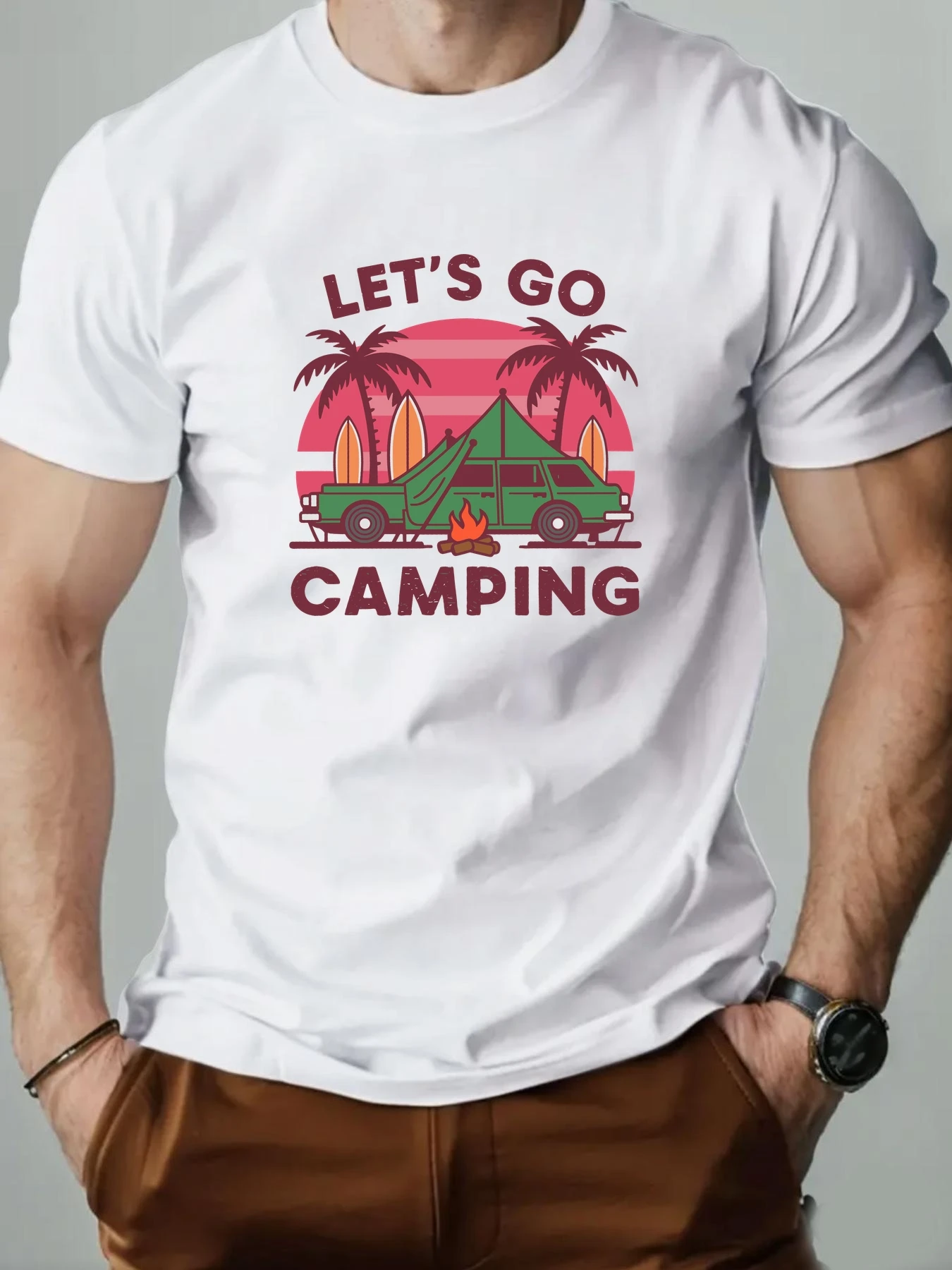 

Мужская футболка с коротким рукавом из 100% хлопка с принтом в мультяшном стиле для отдыха, летняя дышащая футболка с круглым вырезом для отдыха, одежда высокого качества