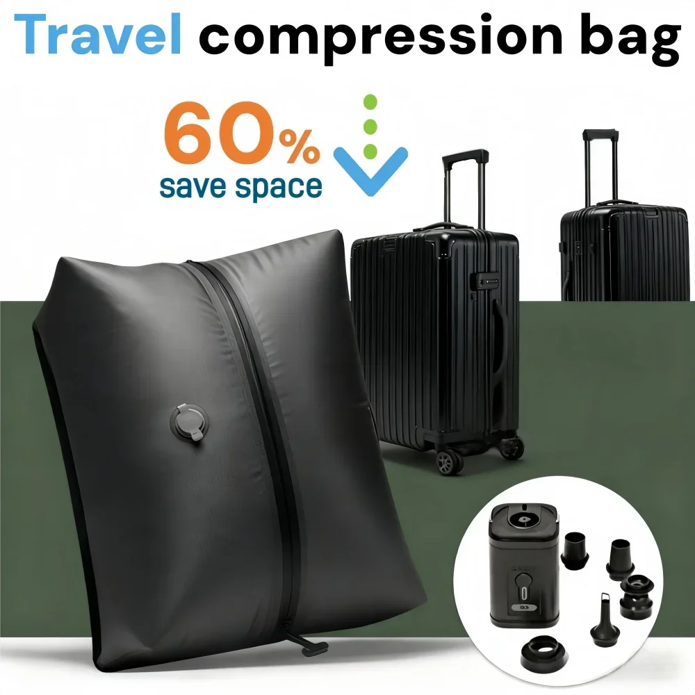 

Travel Vacuum Bag for Suitcase Luggage Clothes Storage Bags Business Trip Compression Organizer Pouch cubes Reusable Space Saver