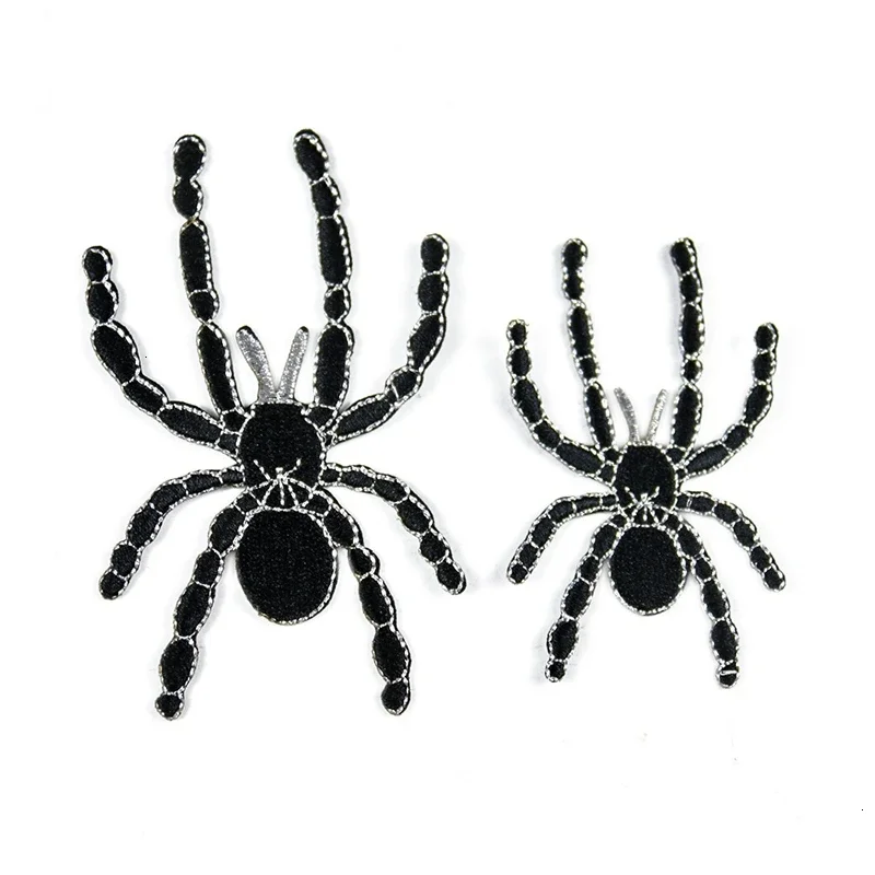 New Black Spider Punk Iron on Patch Embroidery Patch DIY Stickers Patches for Clothing Animal Applique Sew On Badges Accessories