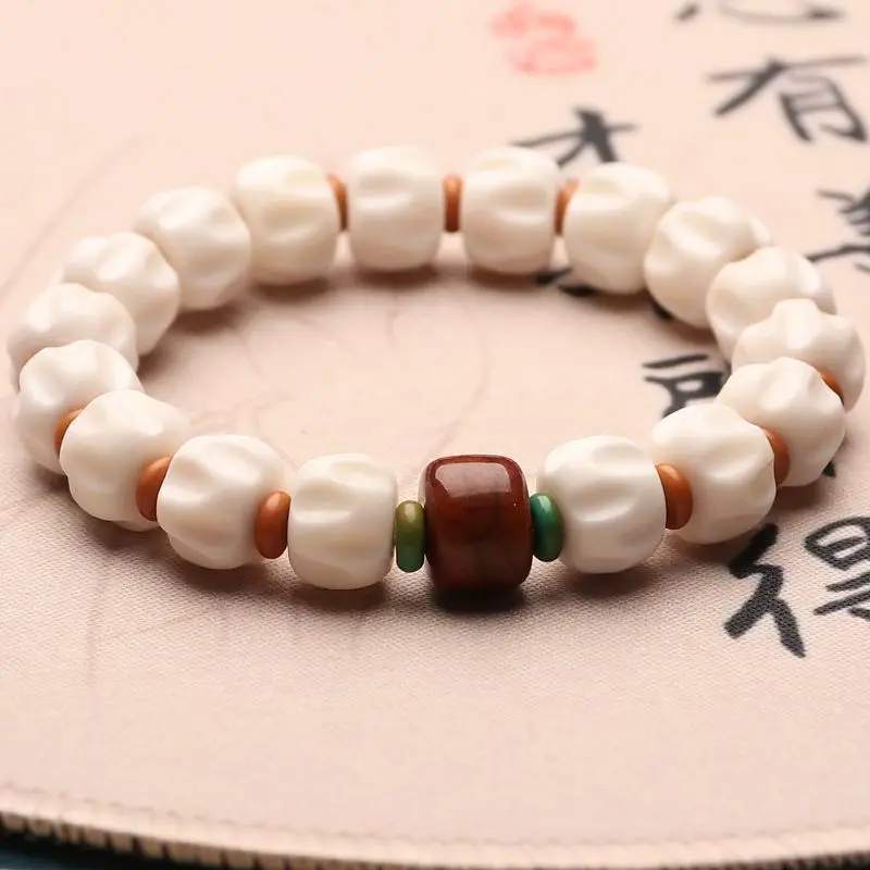 Natural carved passion seed , deer bone antler high oil content design bracelet, collectible toy, soft to th