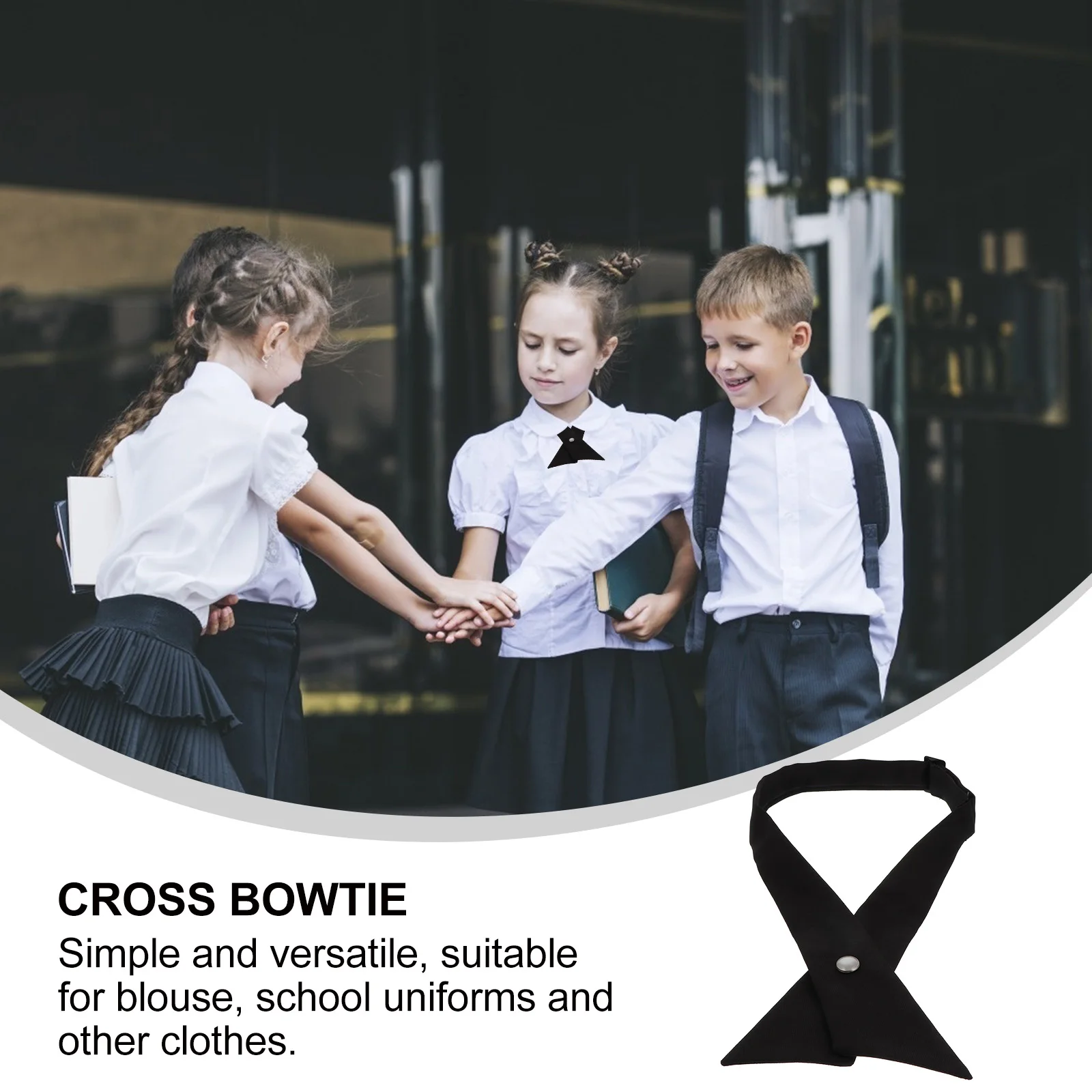 

2pcs Adjustable School Uniform Cross Neck Tie Premium Durable Versatile Comfortable Wrinkle Resistant Shape Retaining Sparkle