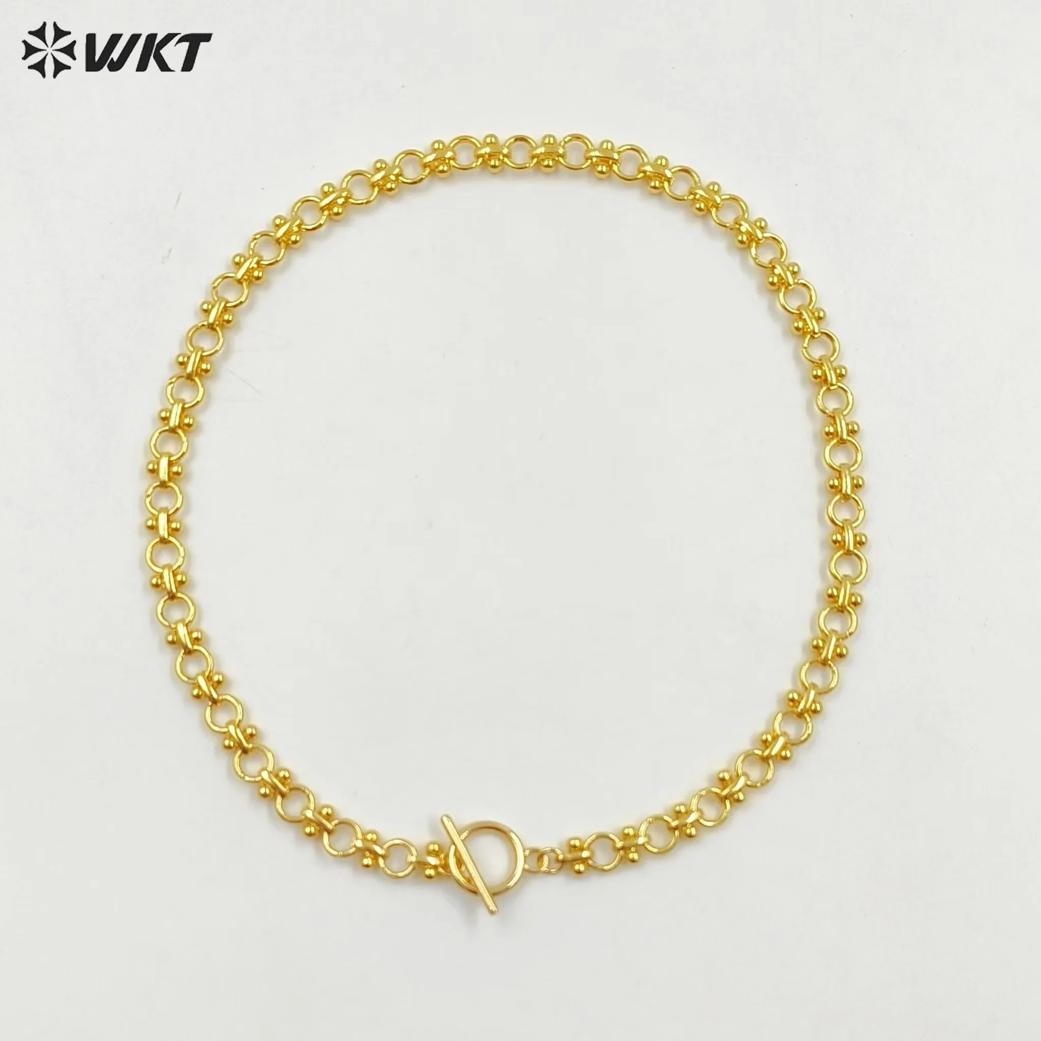 WT-JFN22 New Arrival Jewelry Finding 18K Gold Plated 16 Inch Simple Chain Necklace For Women Sweater Decorated