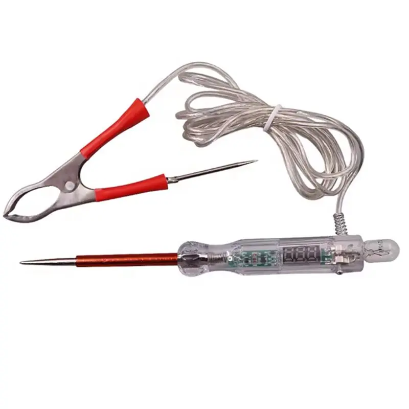 2X Car Truck Voltage Circuit Tester Digital Display Long Probe Test Pen Light Bulb Automotive Repair Diagnostic Tools view 6