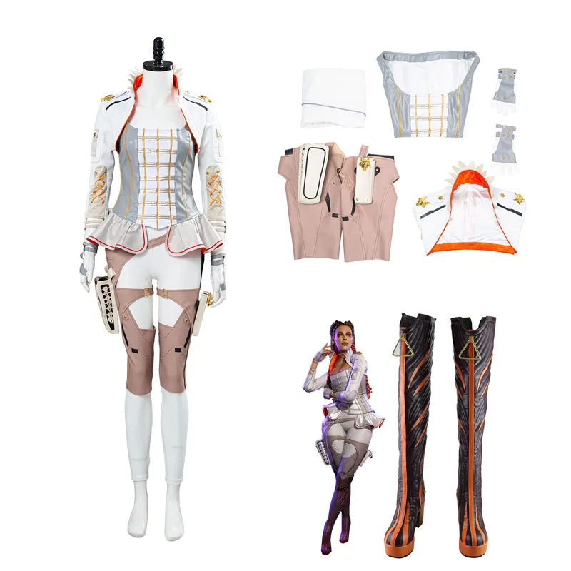 

Women Girls Loba Cosplay Costume Top Pants Shoes Disguise Ladies Role Play Uniform Outfits Halloween Carnival Suit