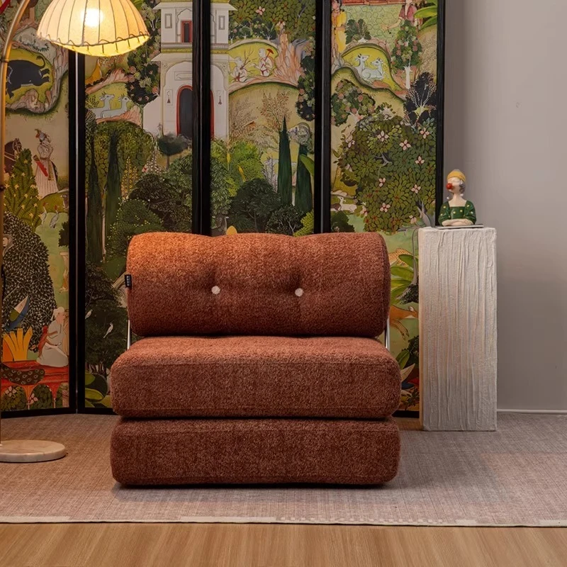 Lazy compressed pure sponge tofu block small apartment removable, washable and reclining living room bedroom casual folding sofa