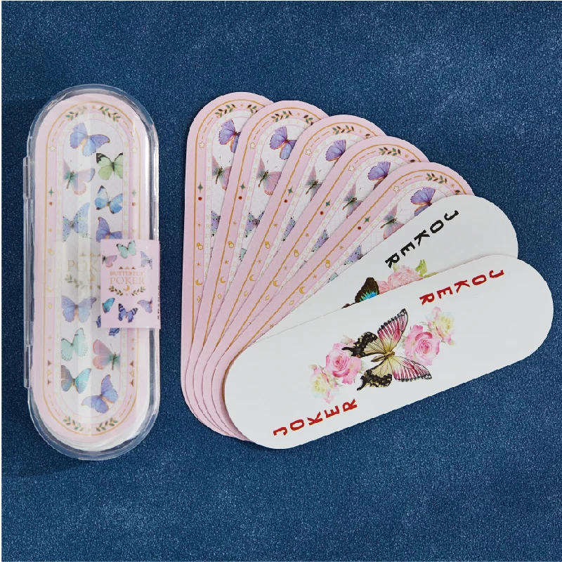 Round & Long Strip Butterfly Poker Cards, Original New Style Playing Cards
