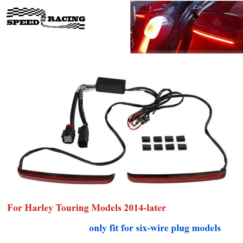 

Светодиодный указатель поворота для седельной сумки, подходит для Harley Road Glide King 14-2023, подходит только для моделей шестипроводных штекеров