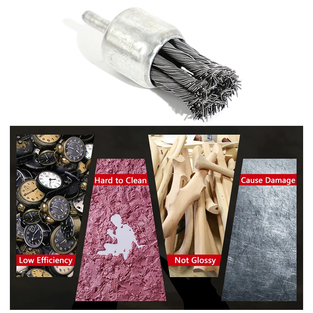 

Набор из 3 проволочных щеток с узловатым концом, размеры 0.7'', 1.0'', 1.2'', с круглым хвостовиком 1/4 дюйма, для удаления ржавчины