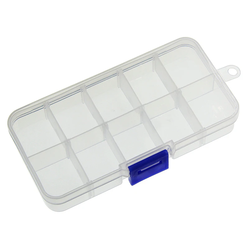 10 Grid canbe remove transparent plastic small box kit storage box jewelry jewelry box electronic components parts finishing box