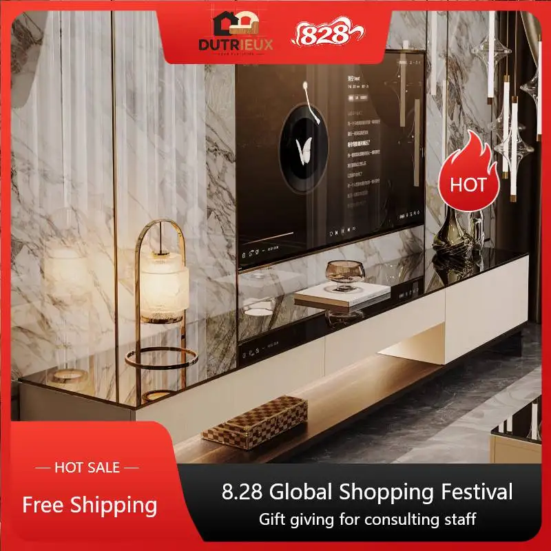 Nordic Glass Modren Tv Cabinet Design Minimalist Living Room Tv Cabinet Apartments Luxury Fernsehtisch Furniture For Home