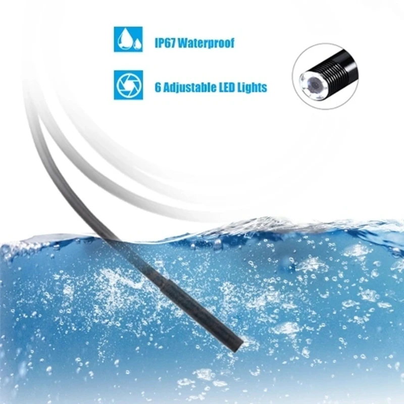 3-In-1 Industrial Endoscope Borescope Inspection Camera Built-In 6 Leds IP67 Waterproof USB Type-C Endoscope For Android Smartph