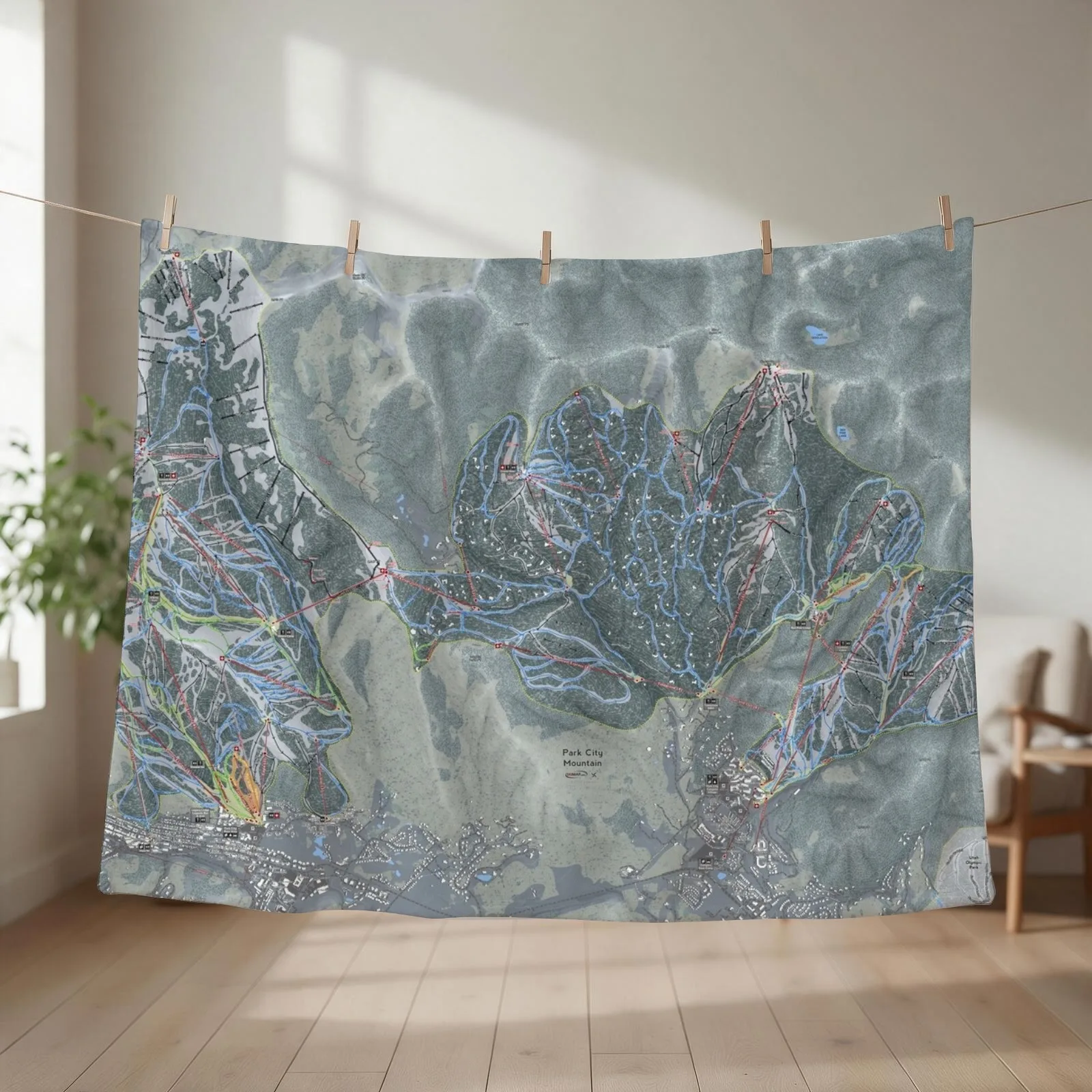 Park City Mountain Resort Trail Map Throw Blanket Decorative Throw Sofa cosplay anime Blankets