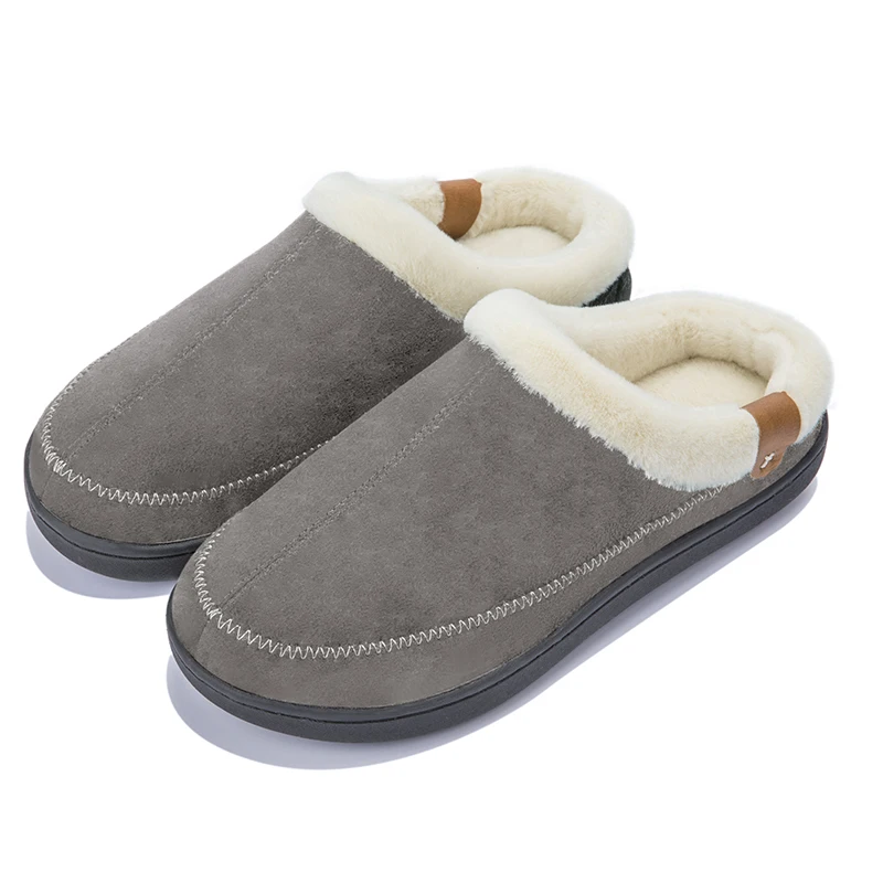 Fashion Home Men Slippers Winter Plush Warm Shoes Men Casual Flat House Indoor Bedroom Cotton Slides Comfort Slippers Men