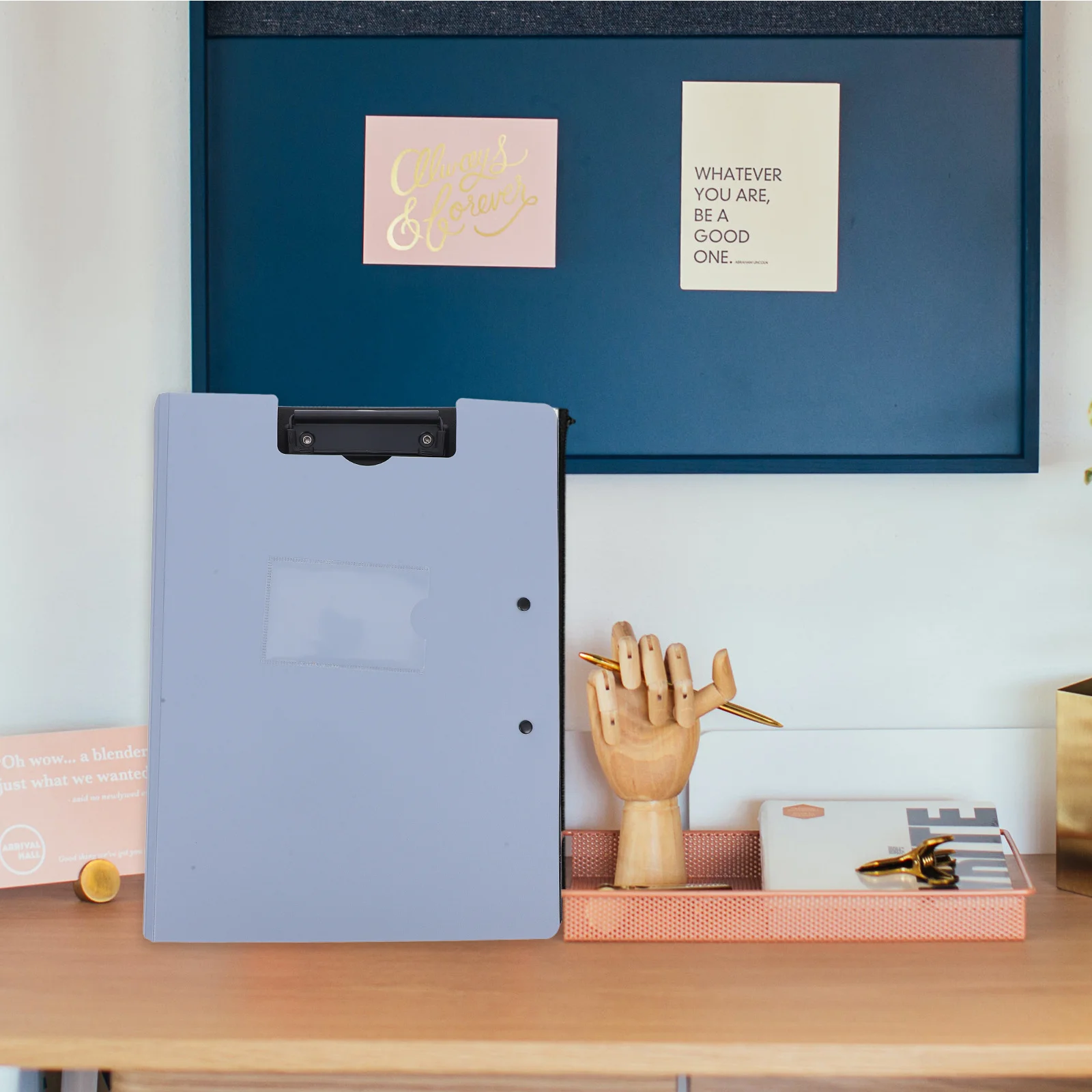 

Foldable A4 Document Folder with Double Clips Plastic Clipboard for Office School Medical File Management Organizer