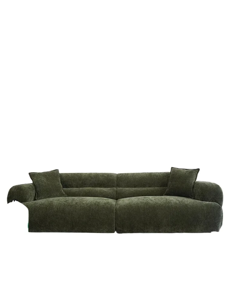 

French retro green sofa, fabric sofa living room