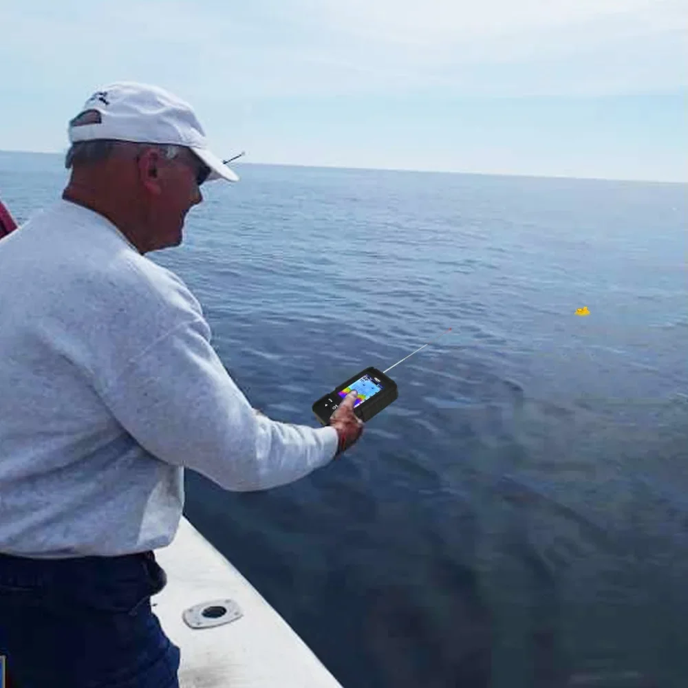 100m (328ft) Wireless Sonar Sensor & 45M (145ft) Depth Coverage LUCKY Colored LCD Fishfinder Detector Waterproof