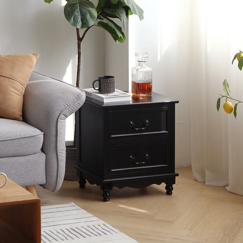 High-end solid wood nightstand, bedside storage cabinet, bedroom home minimalist