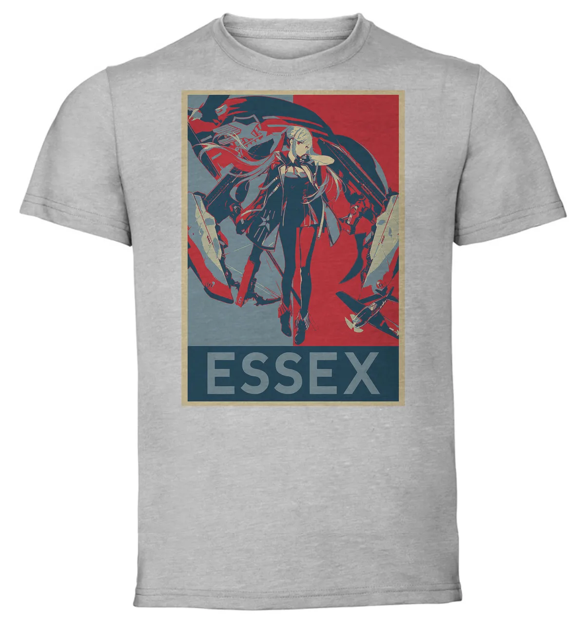 T-Shirt Unisex Grey Propaganda Azur Lane Essex