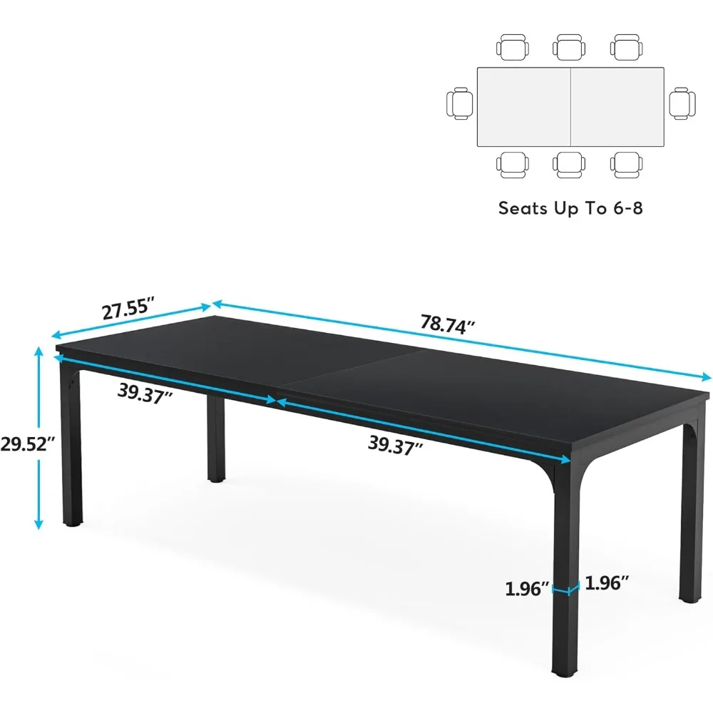 78.7 Inches Extra Long Computer Desk 2 Person Desk, Double Workstaion for Home Office