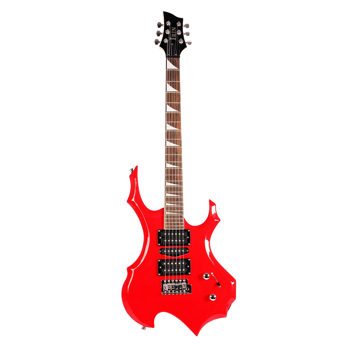 IRIN Red Electric Guitar 24 Frets Maple Neck Flame Electric Guitar Set with Picks Amp Strap Guitar Accessories