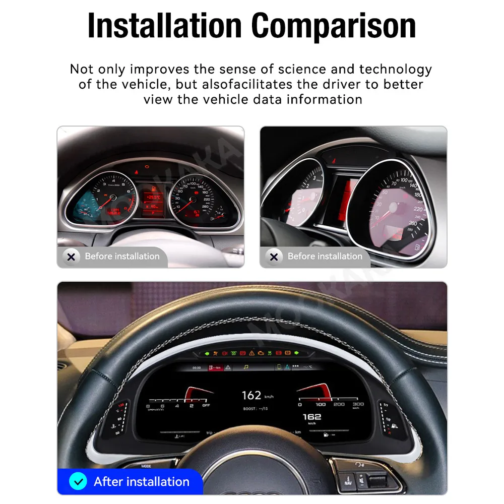Digital Dashboard For Audi Q7 2006~2015 Car Cluster LCD Meter Virtual Cockpit Digital Instrument Panel Car Multimedia Player