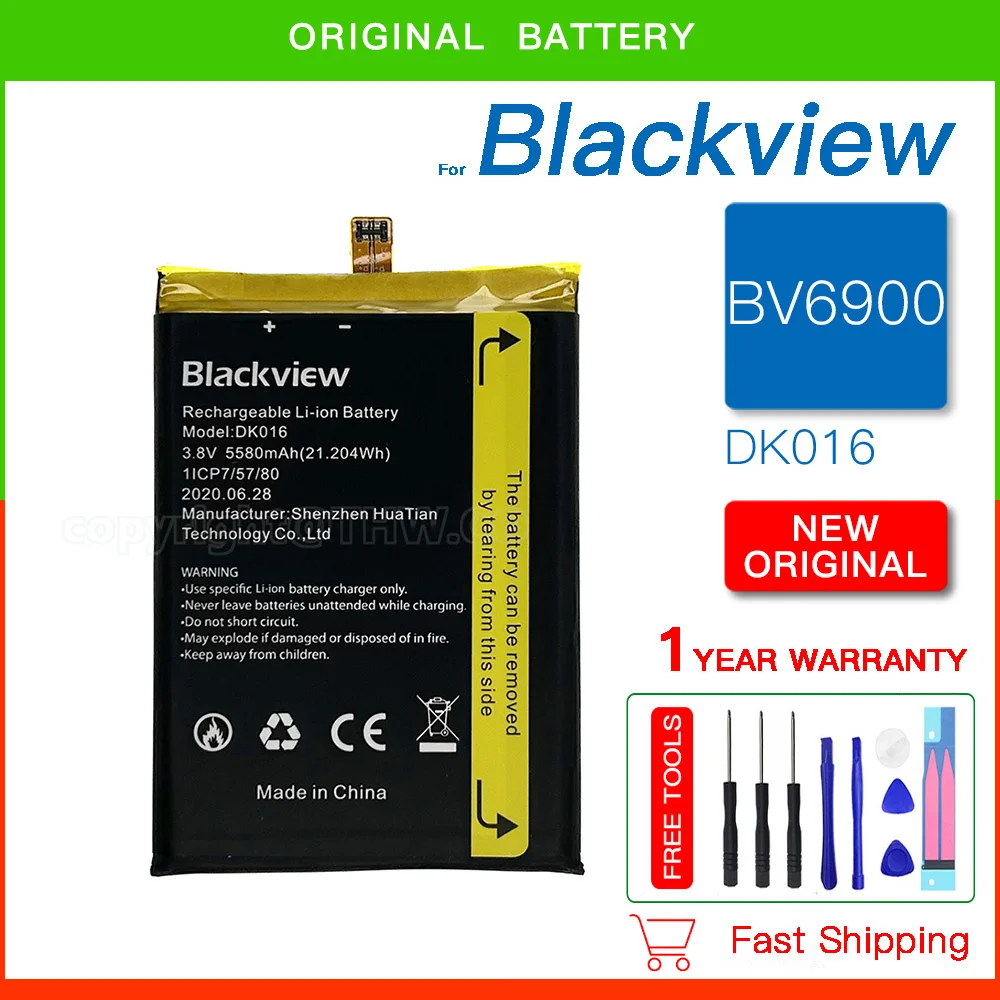 

100% Original DK016 5580mAh Phone Replacement Battery For Blackview BV6900 3.8V 21.204Wh Batteries Free gift +Track Number