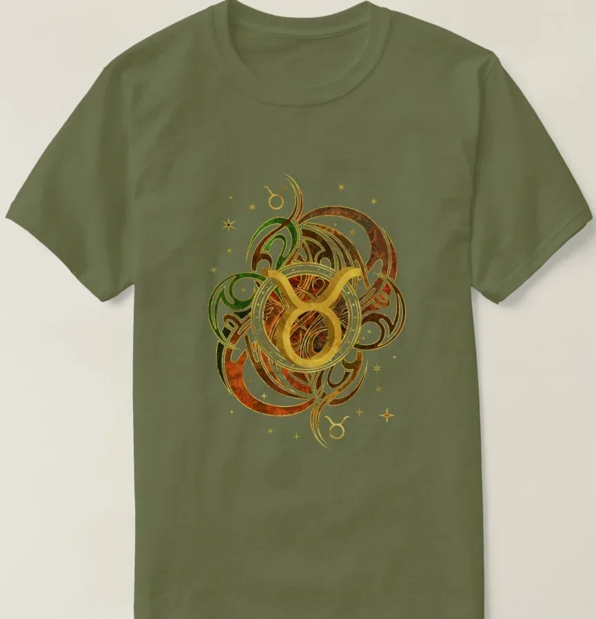 Fashion Earth Element Taurus Zodiac Sign Birthday Gift T Shirt. 100% Cotton Short Sleeve O-Neck Casual T-shirts New Size S-3XL