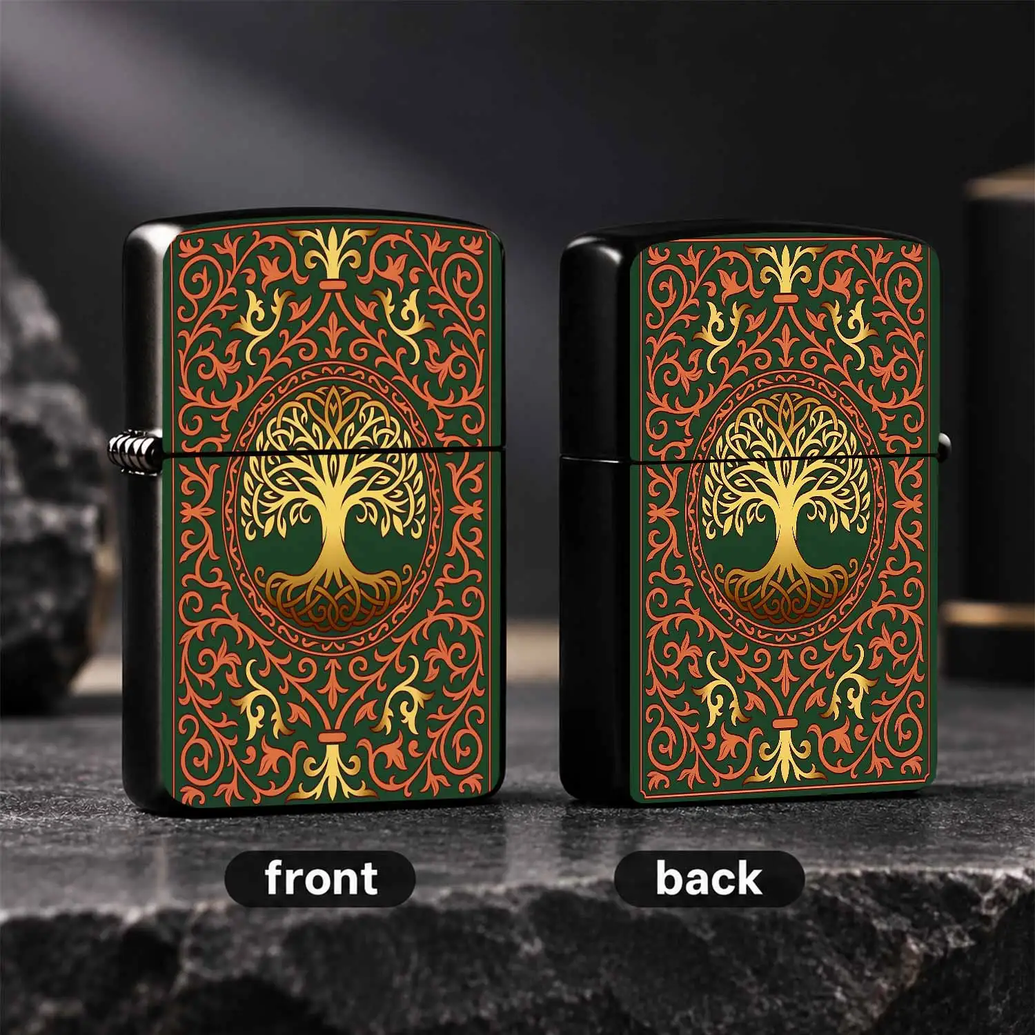 Vintagetree Of Life Pattern Lighter, Exquisite Retro Ornate Art Design, Portable Stylish Daily Use Ignition Tool, Ideal For Outdoor Gathering Travel, Unique Thoughtful Gift For Family Friends On Various Occasions, Smoot A Humorous And Inter