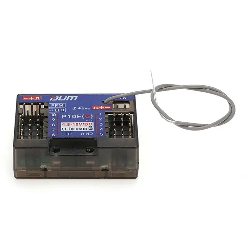 AS96-P10F 10CH Mini Receiver With Voltage Feedback PPM Signal Output With/Without Gyroscope For RC Car Boat Without Gyroscope