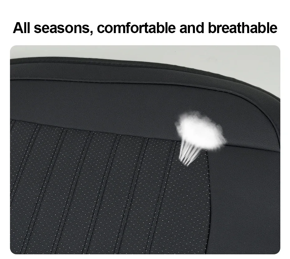 Premium PU Leather Car Seat Cover Anti Scratch Wrapped Car Seat Cushion Wear-Resistant Auto Seat Protector with Storage Pocket