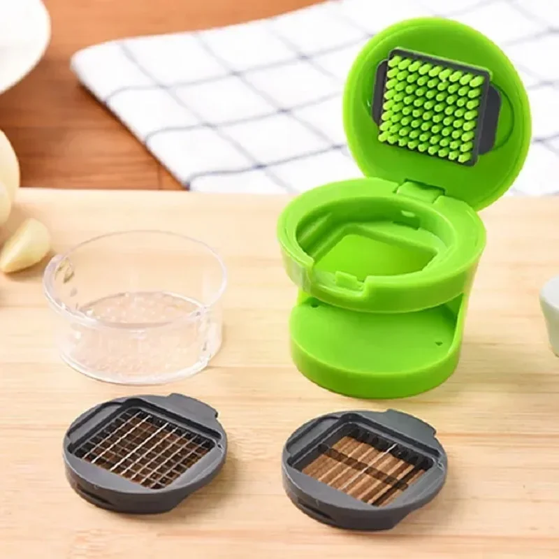 Multi-functional plastic garlic mud press mud press slicer dicing storage kitchen convenient vegetable gadget garlic mud press