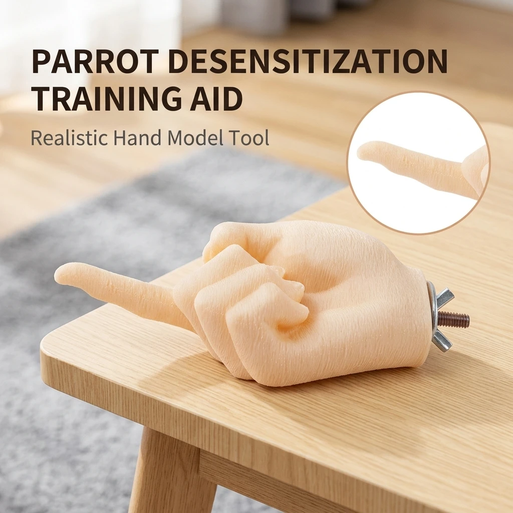 Vogeltrainingshilfe Papageien-Desensibilisierung Künstliche Hand Realistischer Kunststoff-Sitzstab für Wellensittich, Nymphensittich, Agapornis Interaktionswerkzeug – Detail 2