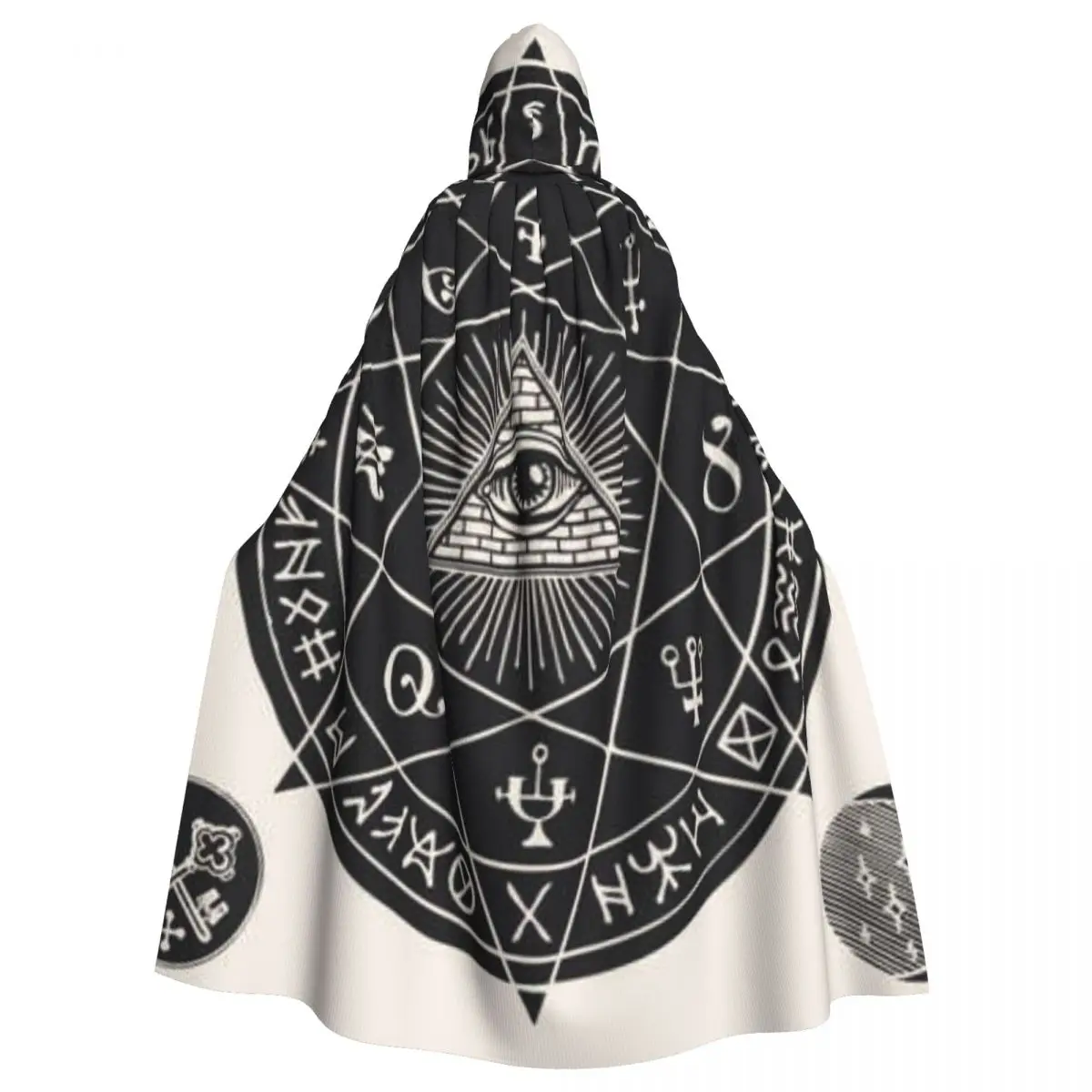 

All-seeing Eye Octagonal Star Cloak Hooded Cosplay Costume Halloween Adult Long Party Cape