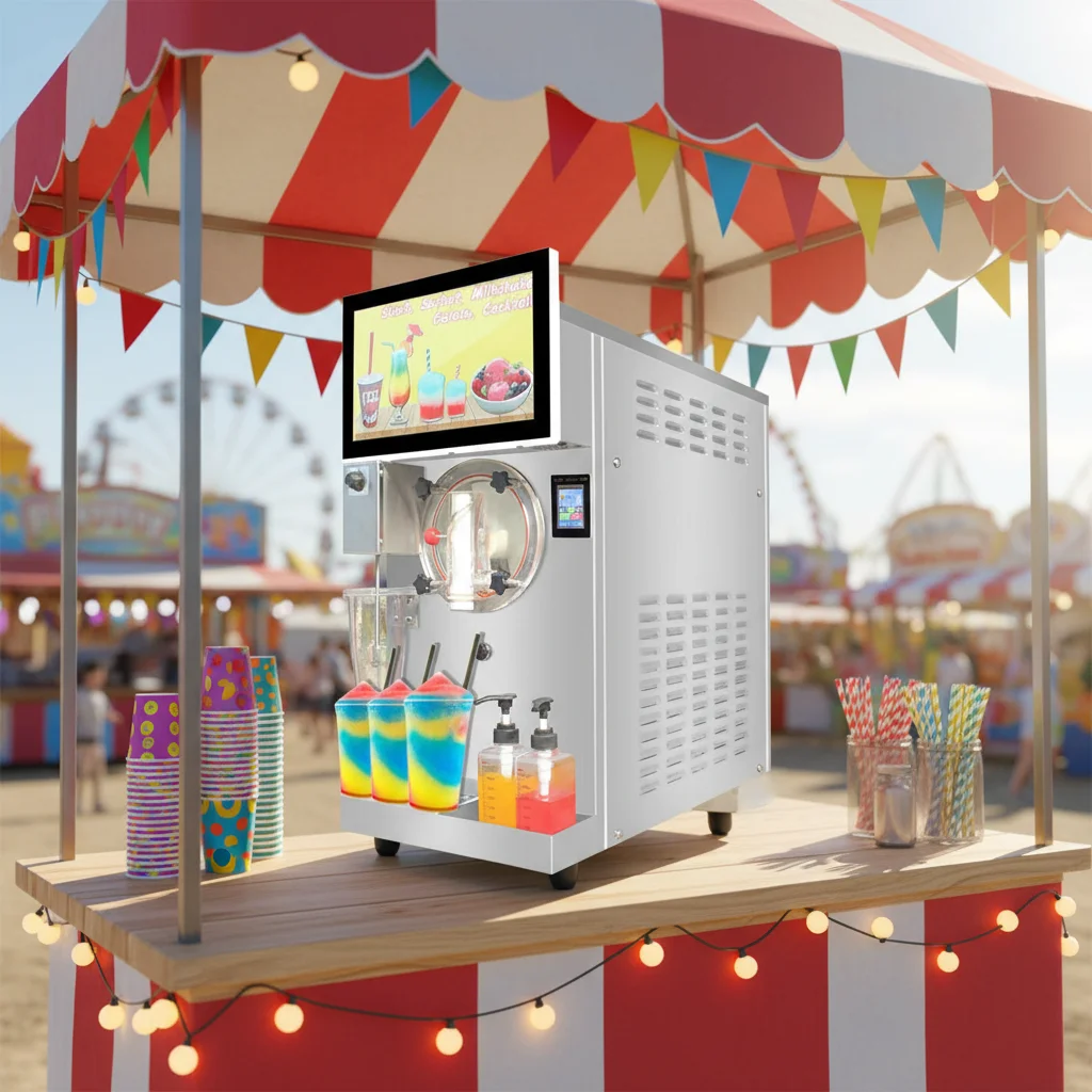 Milkshake Maker Automatic Stainless Steel 20l Mixer Hopper 8L Cooling Cylinder 1700kw Power Milkshake Machine
