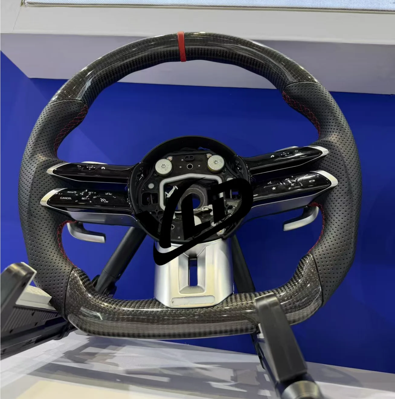 YLD Custom Carbon Fiber Leather Steering Wheel Sports Design Compatible for  Ben-z W204 W205 W166 W212 W220 W221 W222