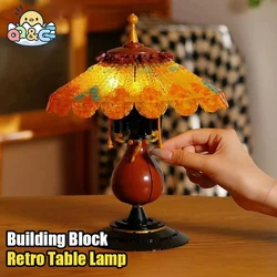 Retro Table Lamp Building Blocks Toys DIY Room Home Decor Nightlight Puzzle Assembling Bricks Toys for Kids Adult Gifts